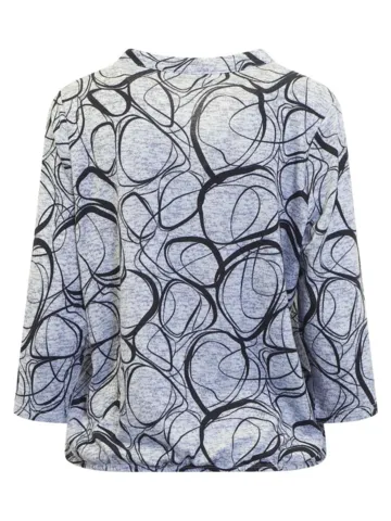 Bluse - 360-40026 - Mønsteret Blå - SIGNATURE