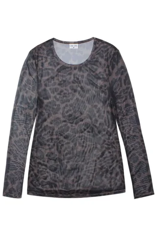 Bluse Mesh - Hedda - Mønsteret Brun/sort - ZE-ZE