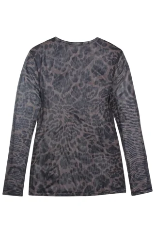 Bluse Mesh - Hedda - Mønsteret Brun/sort - ZE-ZE
