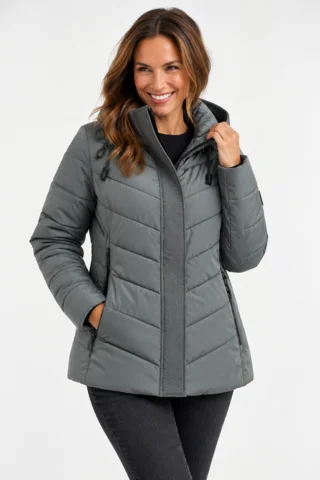 Jakke - Long Black - Oliven - District
