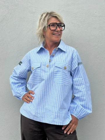 Bluse - Aarhus Stripe - Stribet Blå/Hvid - Gaspar