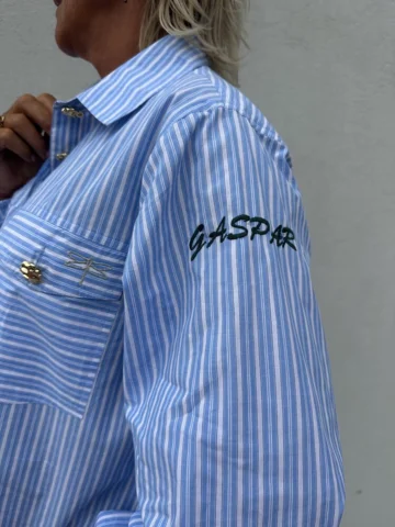 Bluse - Aarhus Stripe - Stribet Blå/Hvid - Gaspar