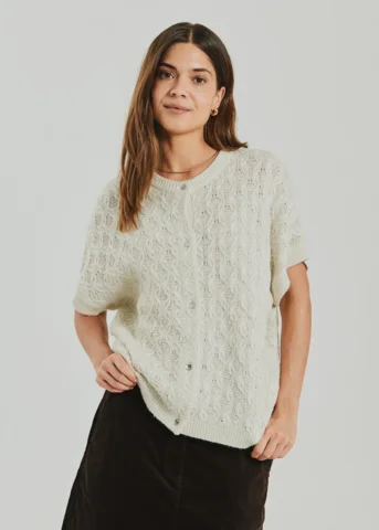 Vest - Strik - FQcathy - Sand - FREEQUENT