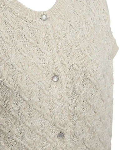 Vest - Strik - FQcathy - Sand - FREEQUENT