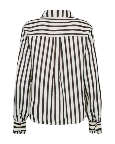 Skjorte  - FQNoto - Off White/Brun - FREEQUENT