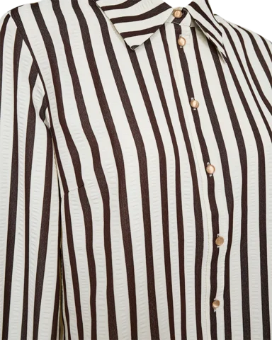 Skjorte  - FQNoto - Off White/Brun - FREEQUENT