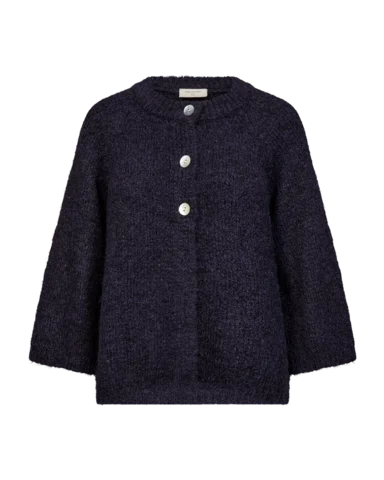 Cardigan - Strik - FQgrslulu - Lilla - FREEQUENT