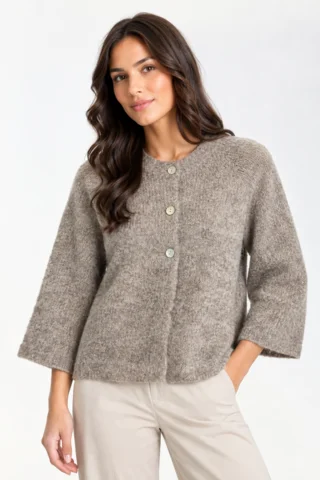 Cardigan - Strik  - FQgrslulu - Beige - FREEQUENT