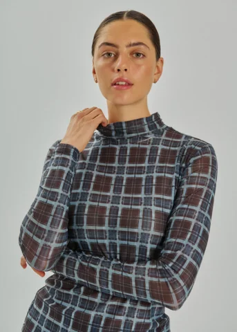Meshbluse - FQplady - Ternet/Blå - FREEQUENT
