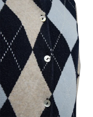 Cardigan - Strik - FQsibyll - Blå/Sand - FREEQUENT