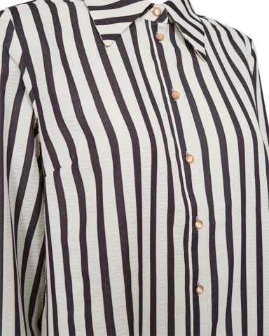 Skjorte - FQNoto - Off White/Sort - FREEQUENT
