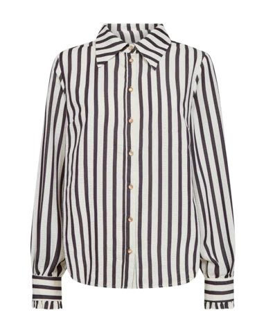 Skjorte - FQNoto - Off White/Sort - FREEQUENT