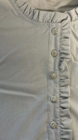 Bluse - FQfriva - Off White/Sort - FREEQUENT