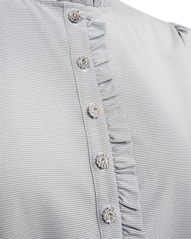 Bluse - FQfriva - Off White/Sort - FREEQUENT