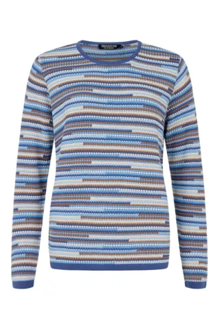 Pullover - Strik - 360-40066 - Brun/Beige/Blå - Signature
