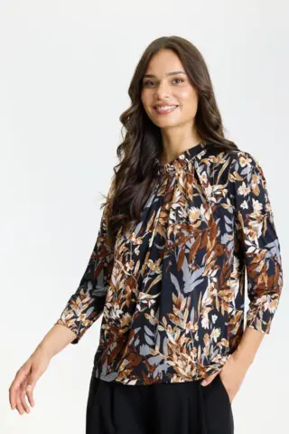 Bluse - Grazia  - Navy/Brun - iN FRONT