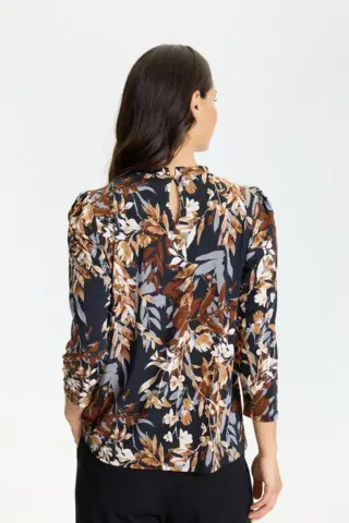 Bluse - Grazia  - Navy/Brun - iN FRONT