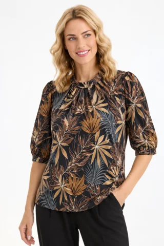 Bluse - Grazia - Brun/Sort - iN FRONT