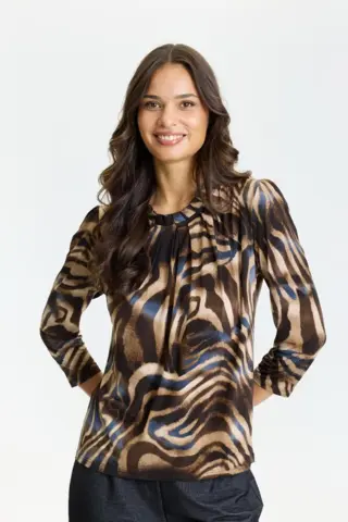 Bluse - Grazia - Brun/Blå - iN FRONT