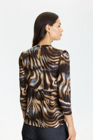 Bluse - Grazia - Brun/Blå - iN FRONT