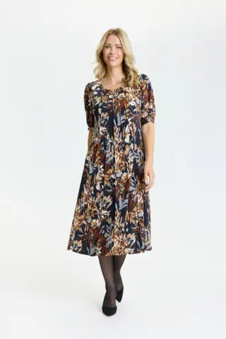 Kjole - Lucette - Navy/Brun - iN FRONT