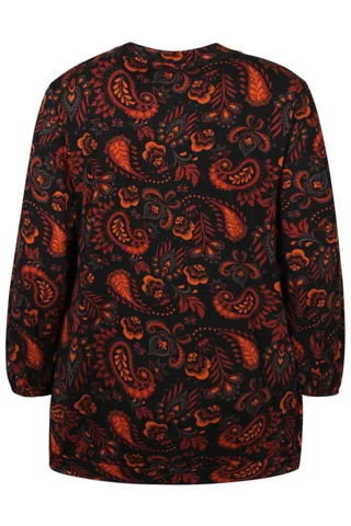 Bluse- Ze-Heleen - Sort/Orange - ZE-ZE