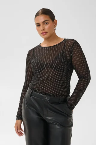 Bluse - KCmira - Sort - KAFFE Curve