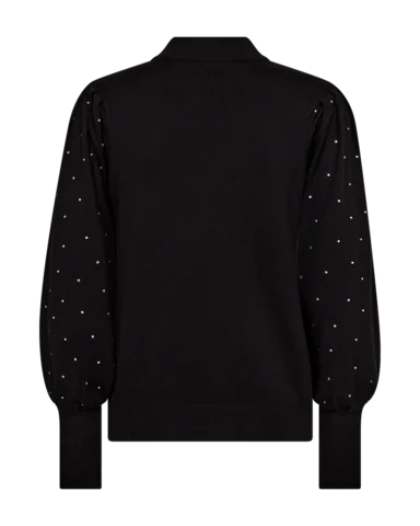 Pullover - Strik - FQDotka - Sort - FREEQUENT