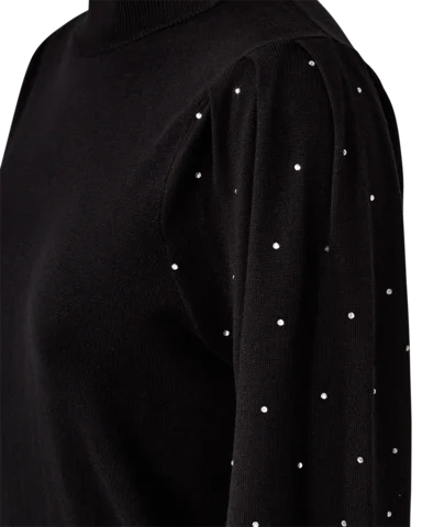 Pullover - Strik - FQDotka - Sort - FREEQUENT