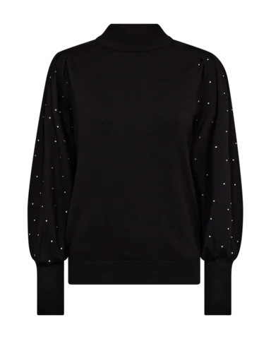 Pullover - Strik - FQDotka - Sort - FREEQUENT