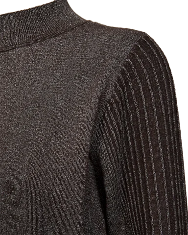 Pullover - Strik - FQBisolo - Brun/Sølv - FREEQUENT