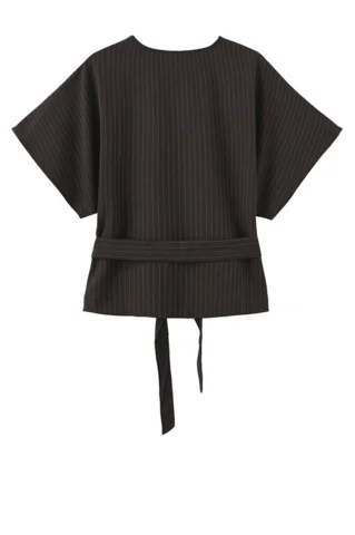 Bluse - Zenta - Brun/Nålestribet - Luxzuz One Two