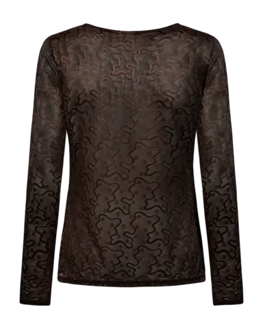 Langærmet T-shirt - FQisby - Brun - FREEQUENT