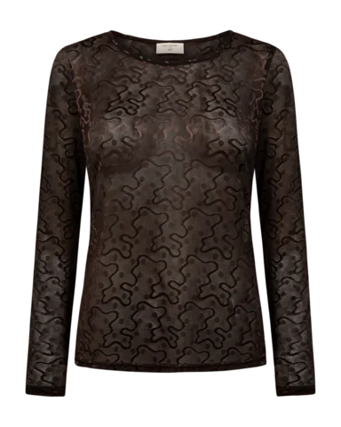 Langærmet T-shirt - FQisby - Brun - FREEQUENT
