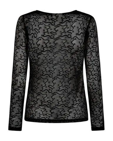 Langærmet T-shirt - FQisby - Sort - FREEQUENT