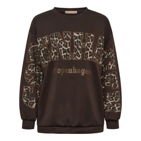 Sweatshirt - Sevilla - Brun/Leopard - Marta du Château