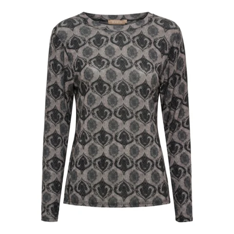 Bluse - Elissa - Grå/Sort - Marta du Château