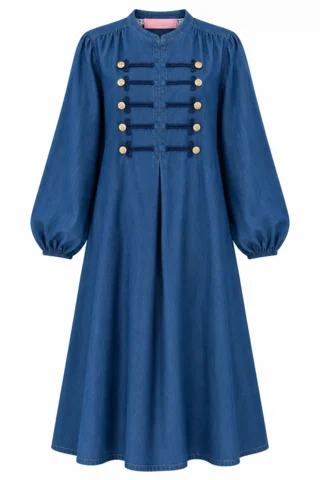 Kjole - Luna Zip - Denim/Blå - Gaspar