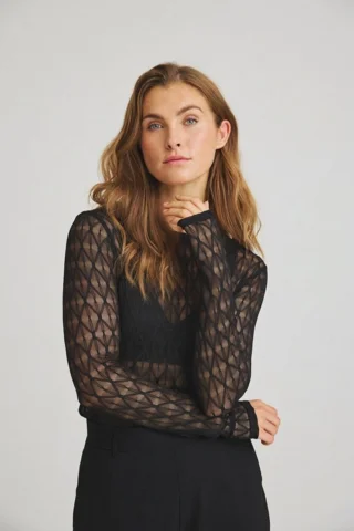 Meshbluse - Segberg - Sort - Luxzuz One Two