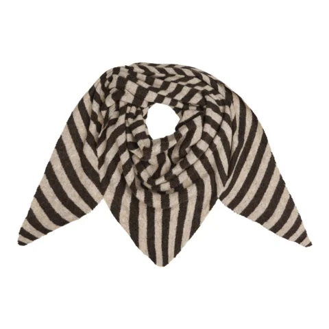 Tørklæde - BA-4082 - Brun/Khaki Stribet - Marta du Château