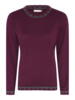 Jumper - Basic Viscose Strik - med kant - Aubergine - Micha