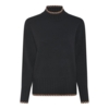 Jumper - Strik - Black/Cognac - Micha