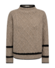 Pullover - Strik - FQHiro - Desert Taupe Mel/Black - FREEQUENT