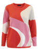 Pullover - Strik - Mønster - Rød/pink - Brandtex