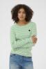 Langærmet T-shirt - KAliddy - Chalk/Bright Green-Black - KAFFE