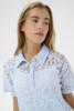 Bluse - KAlacy - Kortærmet Blonde Polo - Lyseblå - KAFFE
