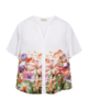 Bluse - FQmaise - Orange/Off White - FREEQUENT