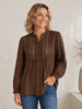 Bluse - 320-60011 - Mørkebrun - Brandtex