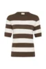 Bluse - Strik - KAlizza - Brun/Hvid Stribet - KAFFE