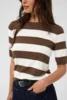 Bluse - Strik - KAlizza - Brun/Hvid Stribet - KAFFE